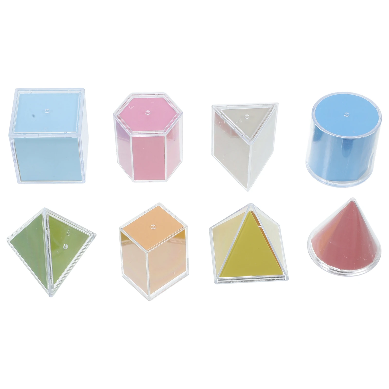 8 Pcs Geometrical Tools Shapes in Packaging Design Light up Table Manipulatives
