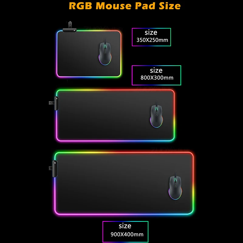 RGB Mouse Pad Pokemon Pikachu Anime Carpe Large PC Gamer Computer LED Mausepad Keyboard Gaming Accessories Backlight Desk Mat