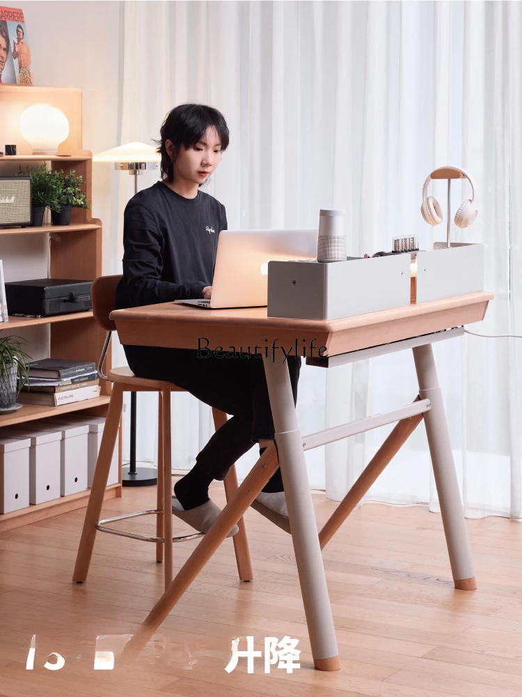 

Modern Simple Solid Wood Desk Smart Electric Lifting Table Home Computer Study Table Desk