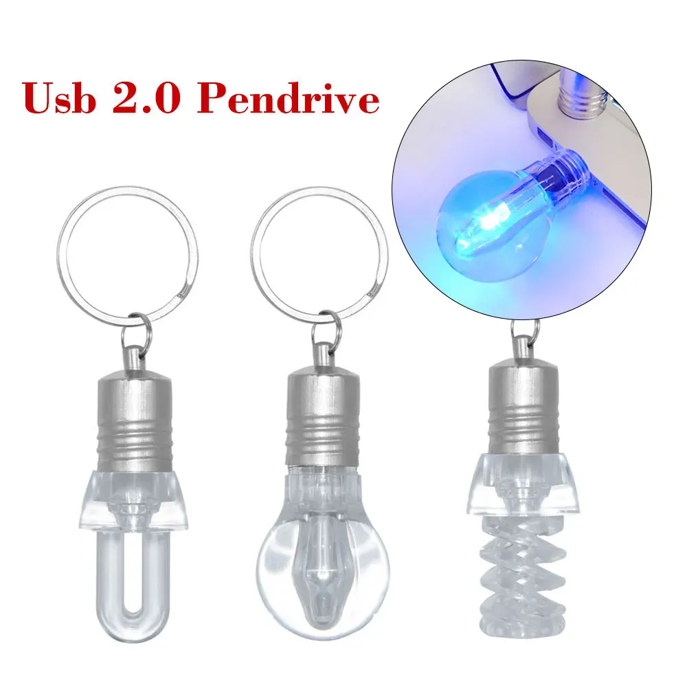 Red LED USB Flash Drive 64GB Lightbulb Model Pen Drive 32GB Creative Gift Memory Stick High Speed Pendrive Free Key Ring U Disk