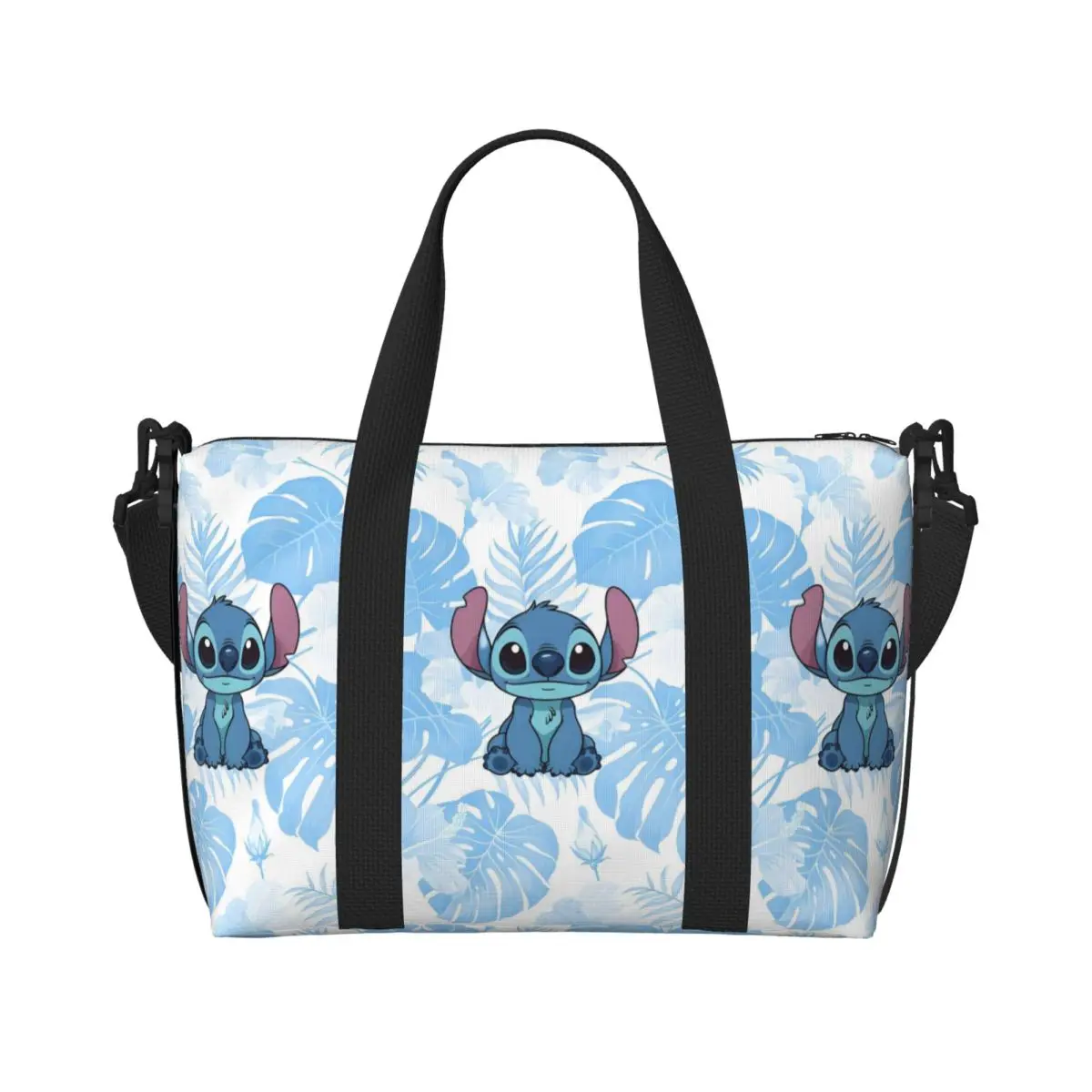 

Custom Stitch Anime Printed Beach Tote Bag Women Cute Cartoon Big Compartment Beach Gym Travel Bags