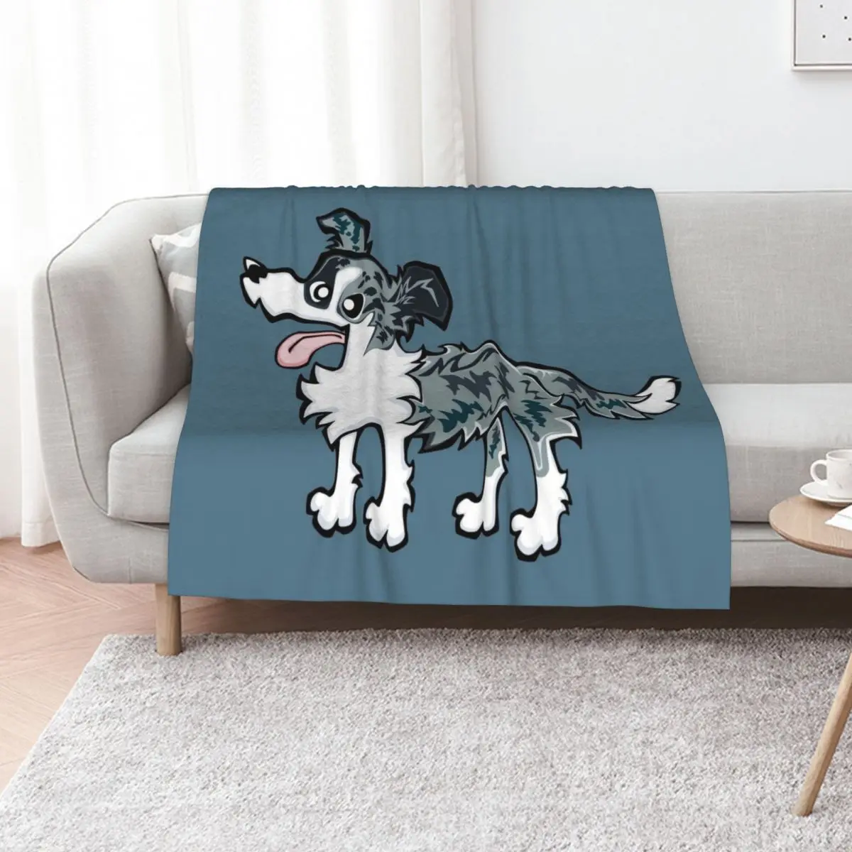 Border Collie - Blue Merle (Full Body) BLUE BG Cobertor quente e aconchegante para sofá da sala de estar