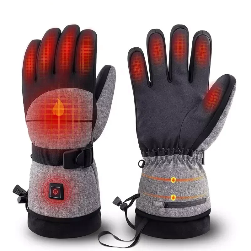 Waterproof Warm Heated Gloves Rechargeable Snowboard Motorcycle Racing Cycling Winter Ski Heated Gloves