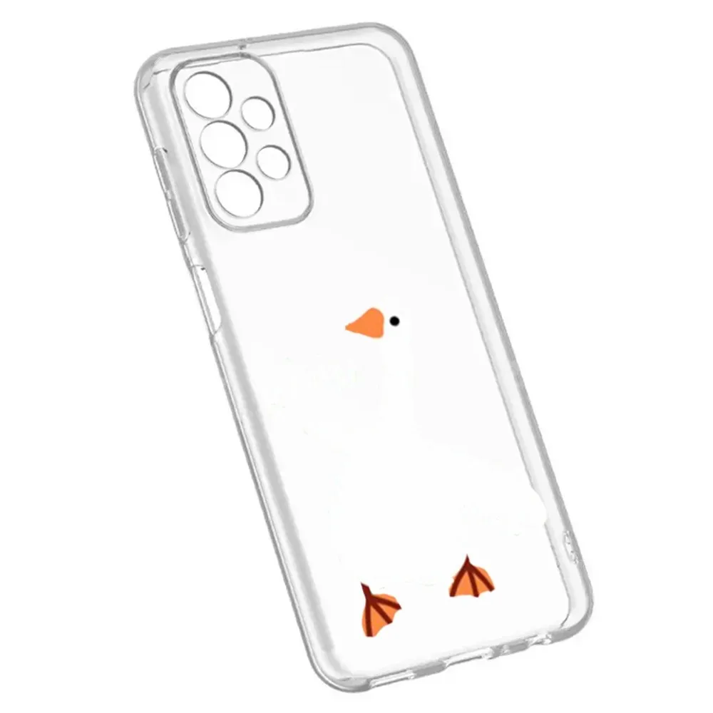 Duck Untitled Goose Game Phone Case For Samsung Galaxy A52 A12 A51 S21 Edge S22ULTRA S23 S20LITE Plus Ultra Transparent Cover