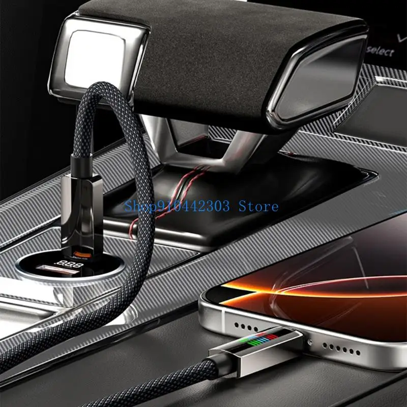 L4MD Zinklegierung abgeschirmt 240W PD Ladungskabel Line Double USB C Port Intelligente LED -Leistungsüberwachung geflochtene – Detail 10