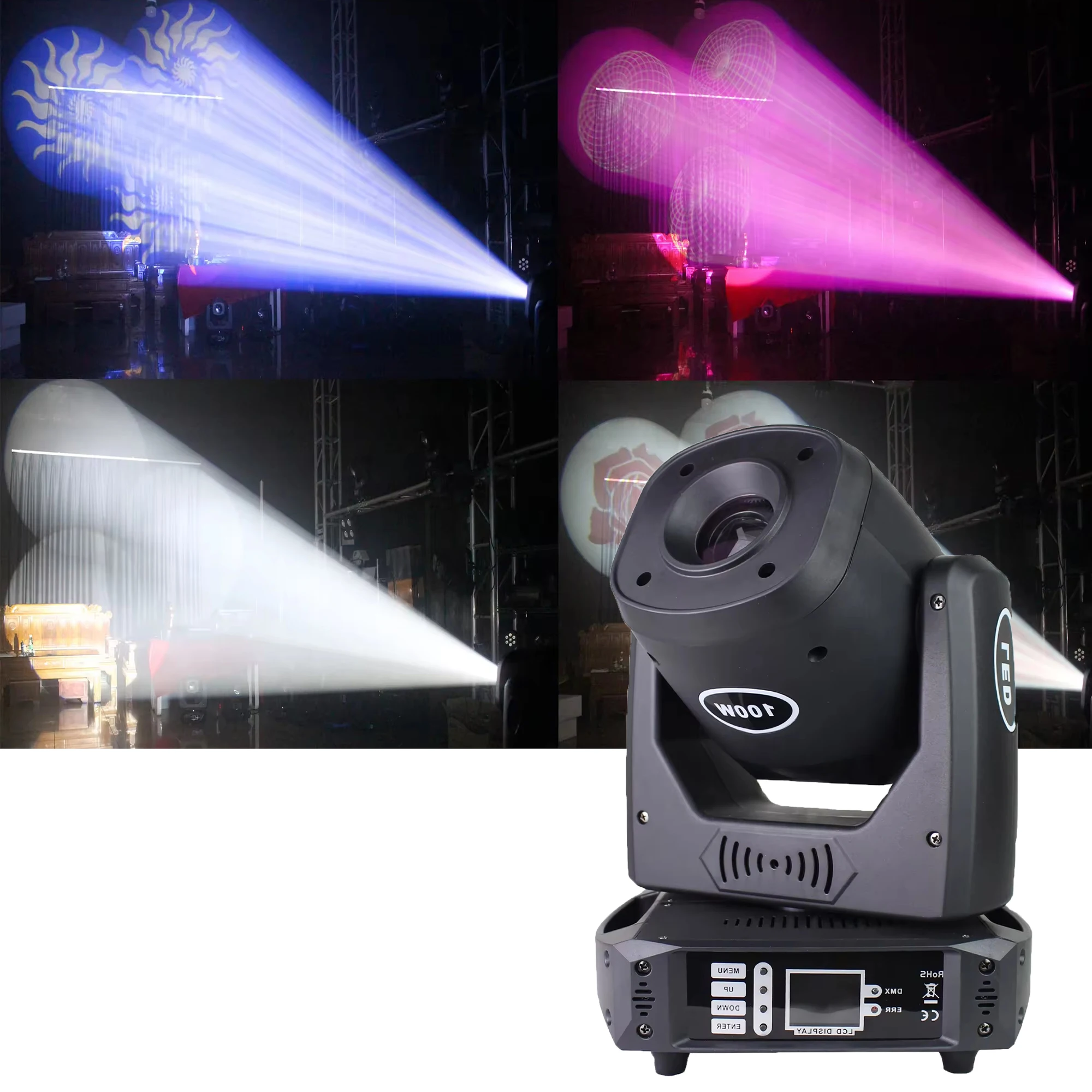 Jacmui 100W Moving Light  LED Spot  Light  for Dj Disco Party Event  Projector Stage Lighting Gobo  Equipment