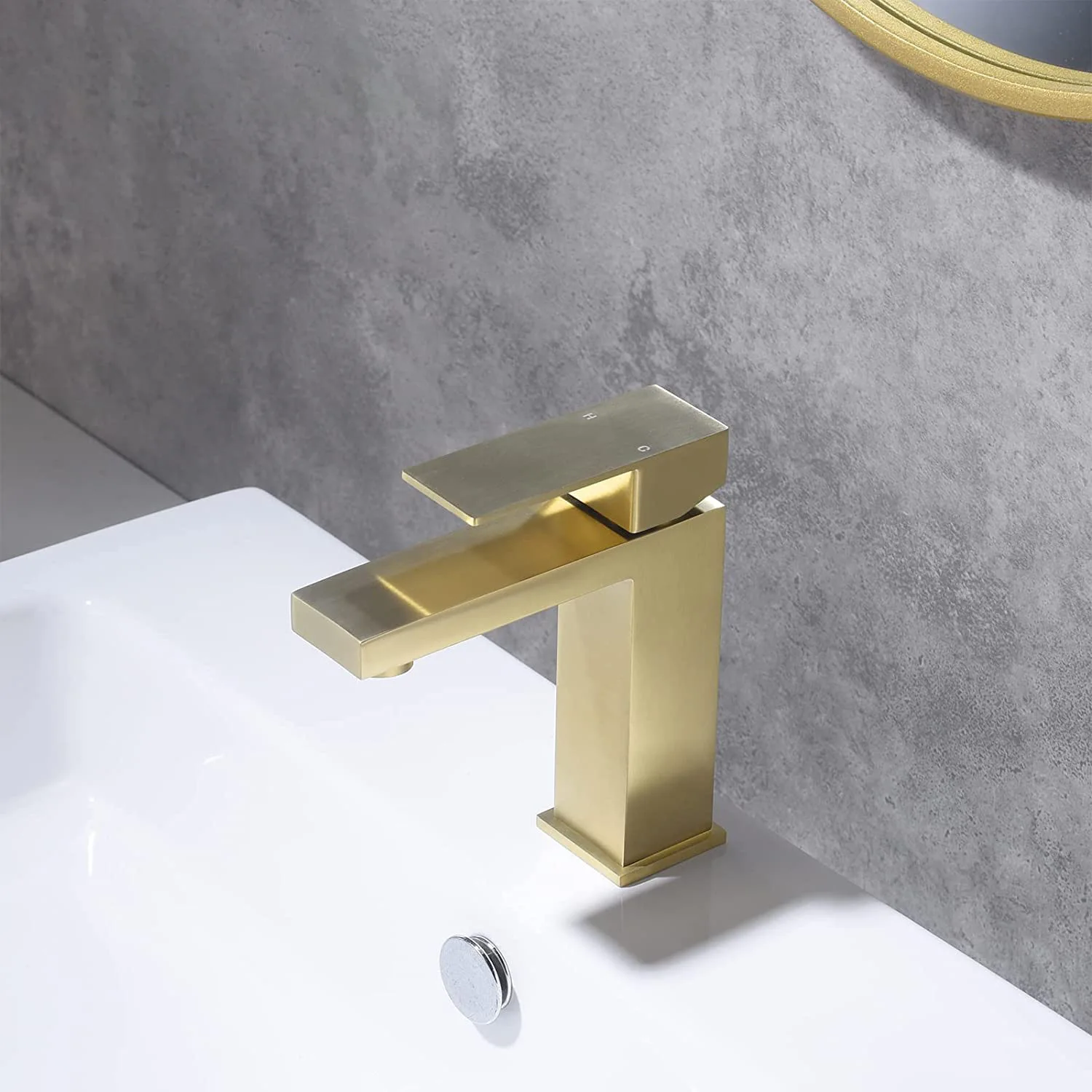 

Stainless Steel Hot/Cold Basin Faucet Gold & Black Brushed Finish Bathroom Sink Mixer Tap