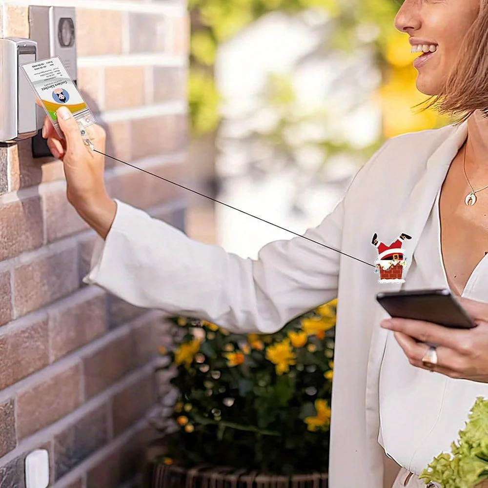 بكرة شارة سانتا اللطيفة - مشبك معرف عيد الميلاد ثنائي الأبعاد قابل للتطوير، هدية مثالية للممرضات والأصدقاء. #4