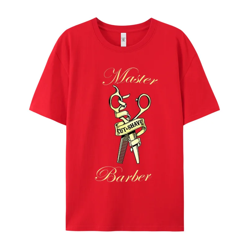 BARBER SHOP Shirt Master Barber T-Shirt Funny Short Sleeve Hip Hop Crew Neck All Cotton Tees Normal T-shirts Gift Idea Summer image 3