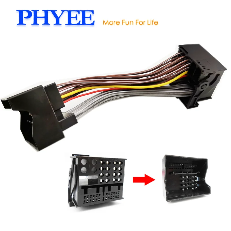 40 Pin Quadlock Extension Wiring Harness Plug Play Cable Adapter for Citroen Peugeot VW Audi BMW Seat Opel Skoda Mercedes Ford
