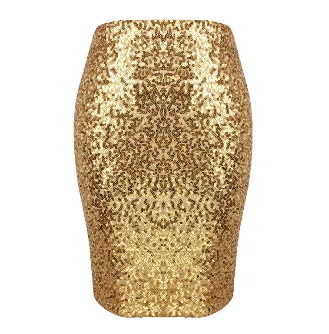 

Pencil skirt solid color sequin skirt