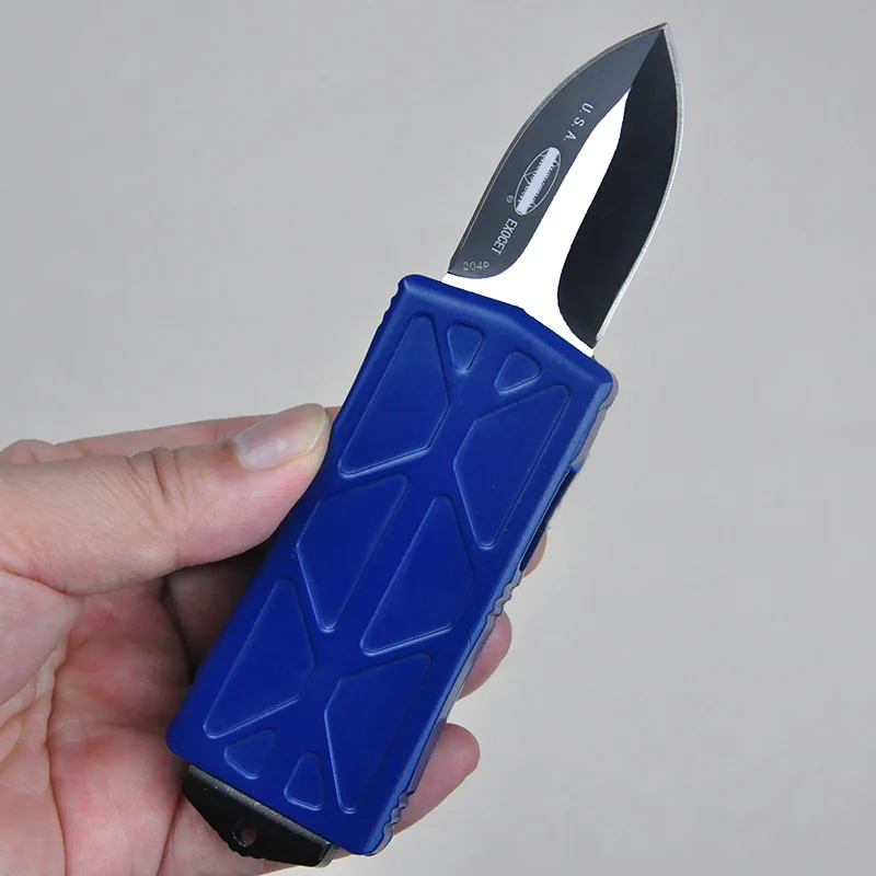 

Exocet Micro OTF Tech Knife Mini Pocketknife Wallet Clip Pocket Knife Self Defense D2 Blade Zinc Aluminum Alloy Handle EDC Tools