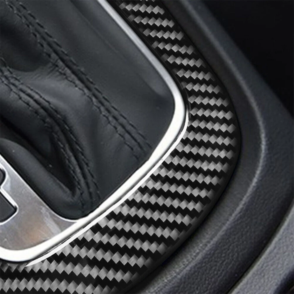 

2Pcs Carbon Fiber Car Gear Shift Panel Decorative Cover Trim For Q3 2013-2018 Car Gear Shift Knob Frame Panel Decoration Cover