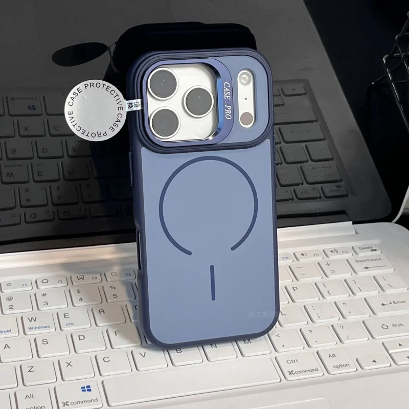 

Роскошный металлический держатель для камеры Magsafe Case для iPhone 17 Air 16 15 14 13 12 Pro Max с магнитной беспроводной зарядкой Defender Funda