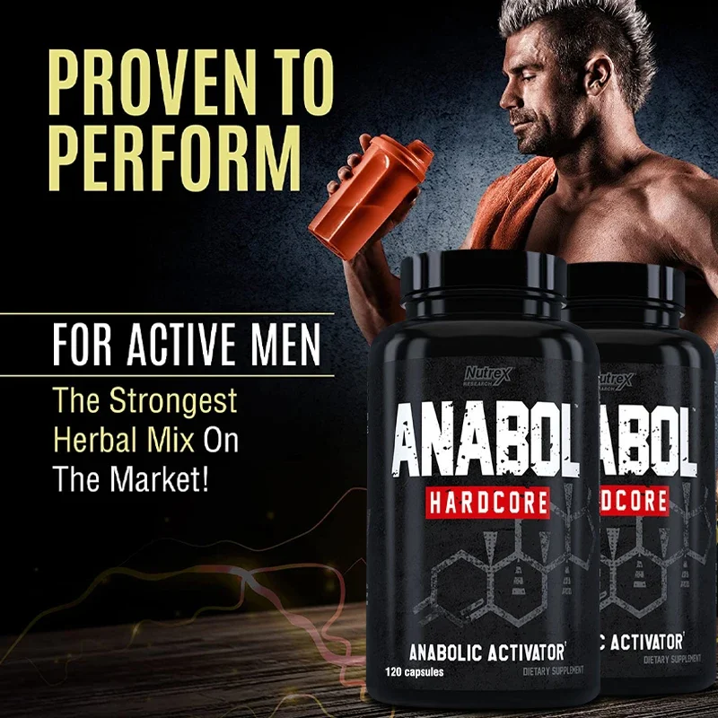 Anabol Hardcore - Muscle Supplement, Dietary Capsules, Lean Muscles, Strength,Growth, Repair, Recovery, 6-Keto-Diosgenin Acetate