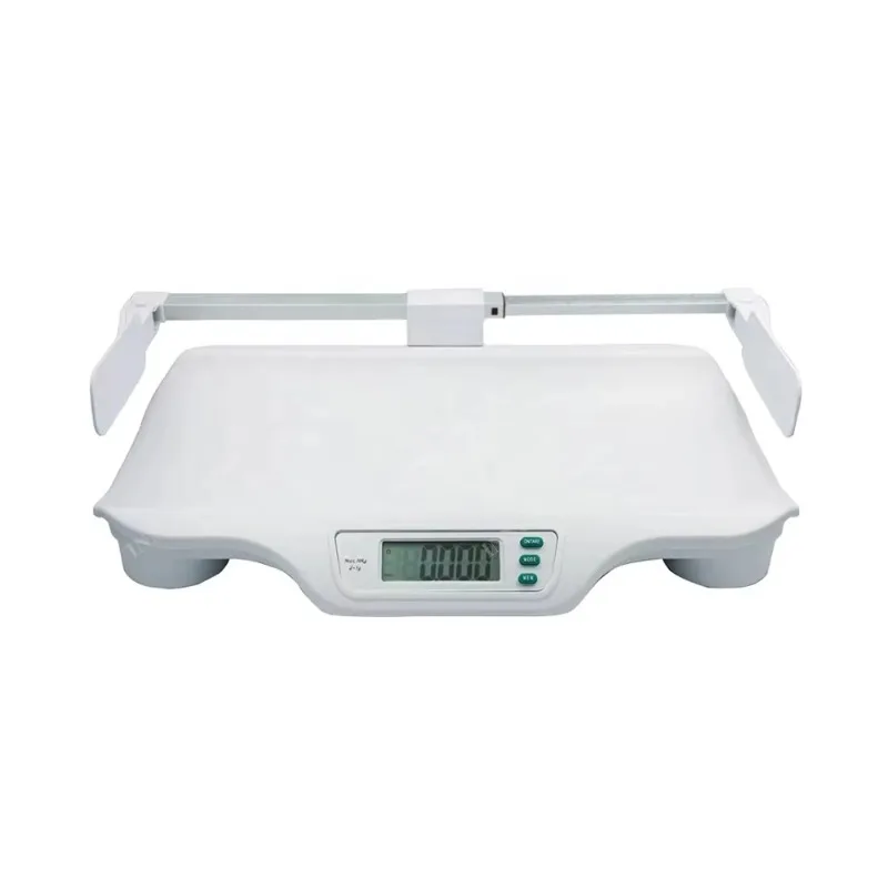 Electronic LCD baby scale with height measuring ruler, load bearing 20kg, material, 1 year warranty