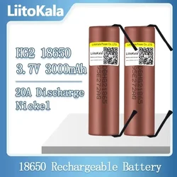 Hot 1-20pcs LiitoKala HG2 18650 3000mAh battery 3.6V discharge 20A dedicated High power discharge +DIY Nicke