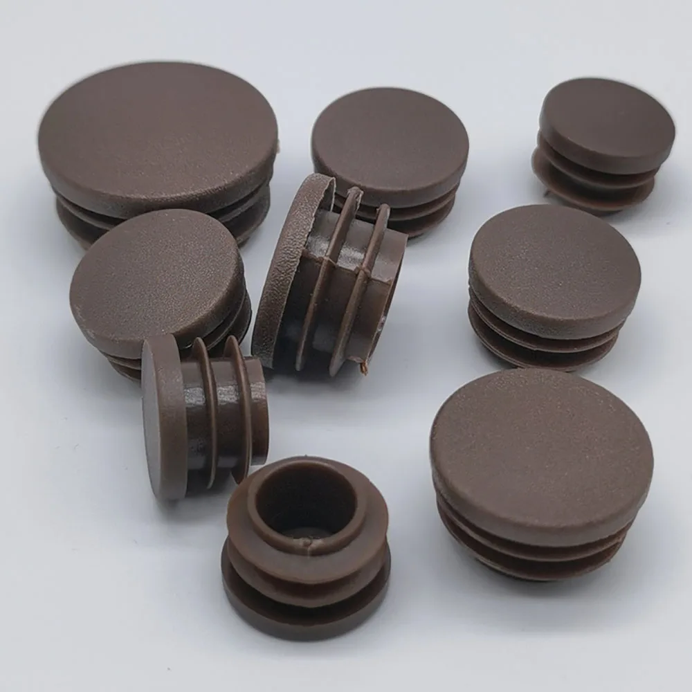 4/8/10pcs Furniture Chair Leg Plastic Blanking End Caps Square/Round Steel Tube Insert Inner Plug Dust Cover Table Leveling Feet