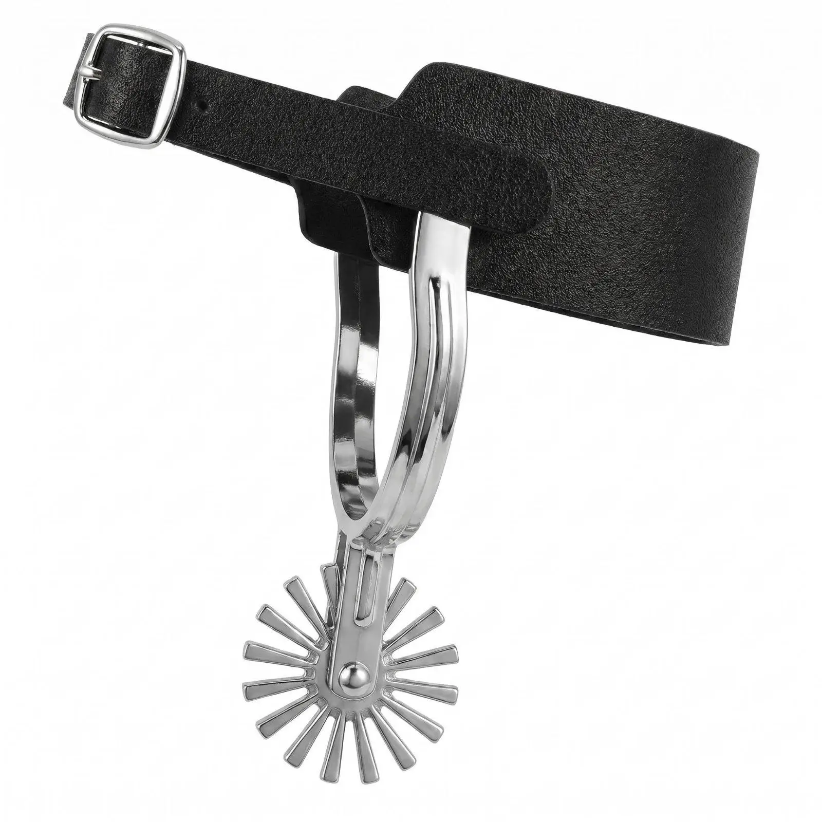 adjustable-fit-riding-spurs-rounded-wheel-cog-horseback-gear-sturdy-strap-stable-heel-device-for-arena-training-control