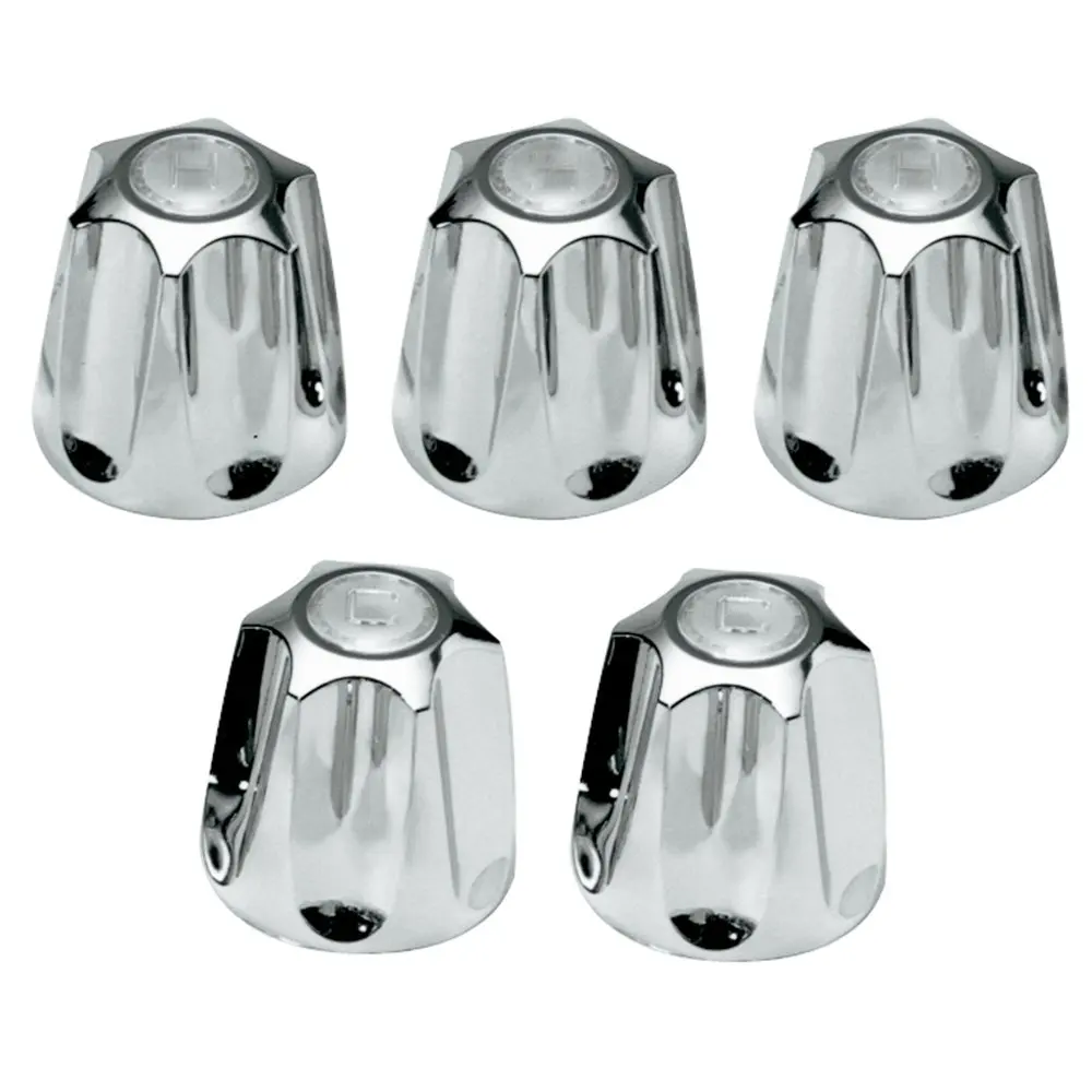 

Chrome Faucet Handles Kit For Tub Shower 5 Piece Hot Cold Control