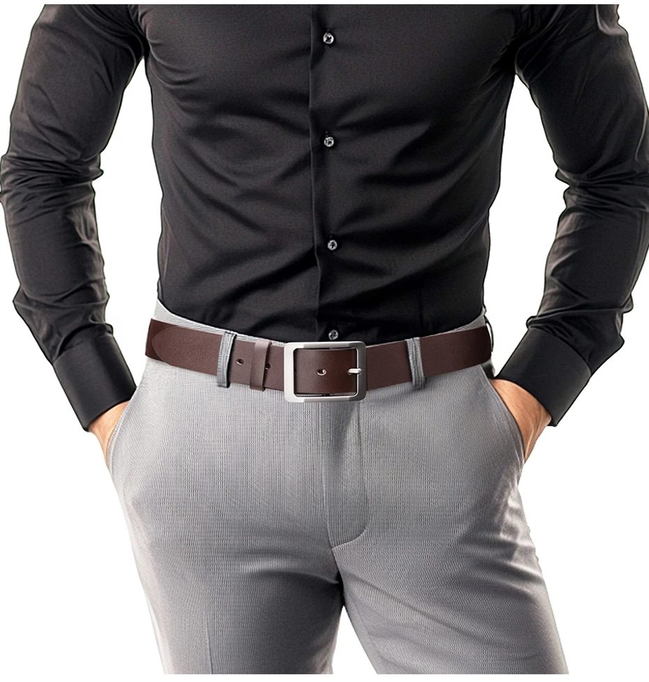 Maikun Gürtel Herren Vintage Dornschließen-Gürtel Business Casual Trend Neuer Vielseitiger Outdoor Stylischer Gürtel für Männer – Detail 9