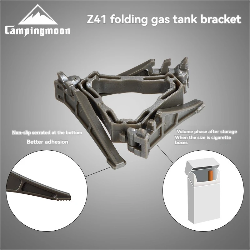 CAMPINGMOON Portable Foldable Gas Cylinder Bracket Long Flat Gas Cylinder Universal Bracket Three Leg Stable Stand