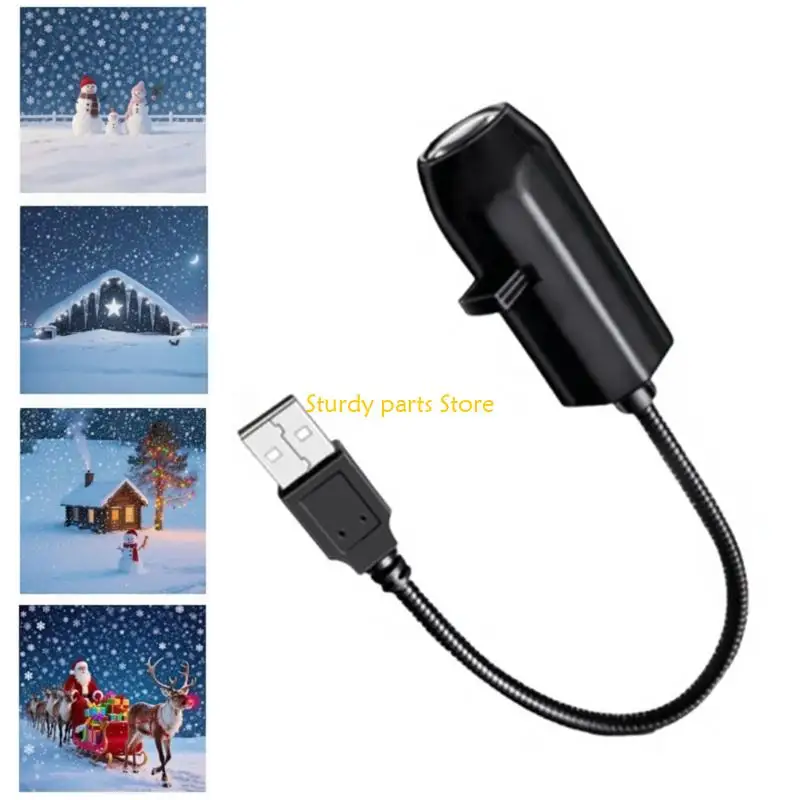 97QC USB Christmas Projector Light With 4 Slides, 360° Rotation For Room Wall Ceiling