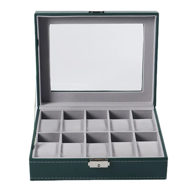 2023 Watch Box New PU Leather 6/10/12/20 Girds Watch Case Storage Box Watch Holder Box Organizer Watch Display Box