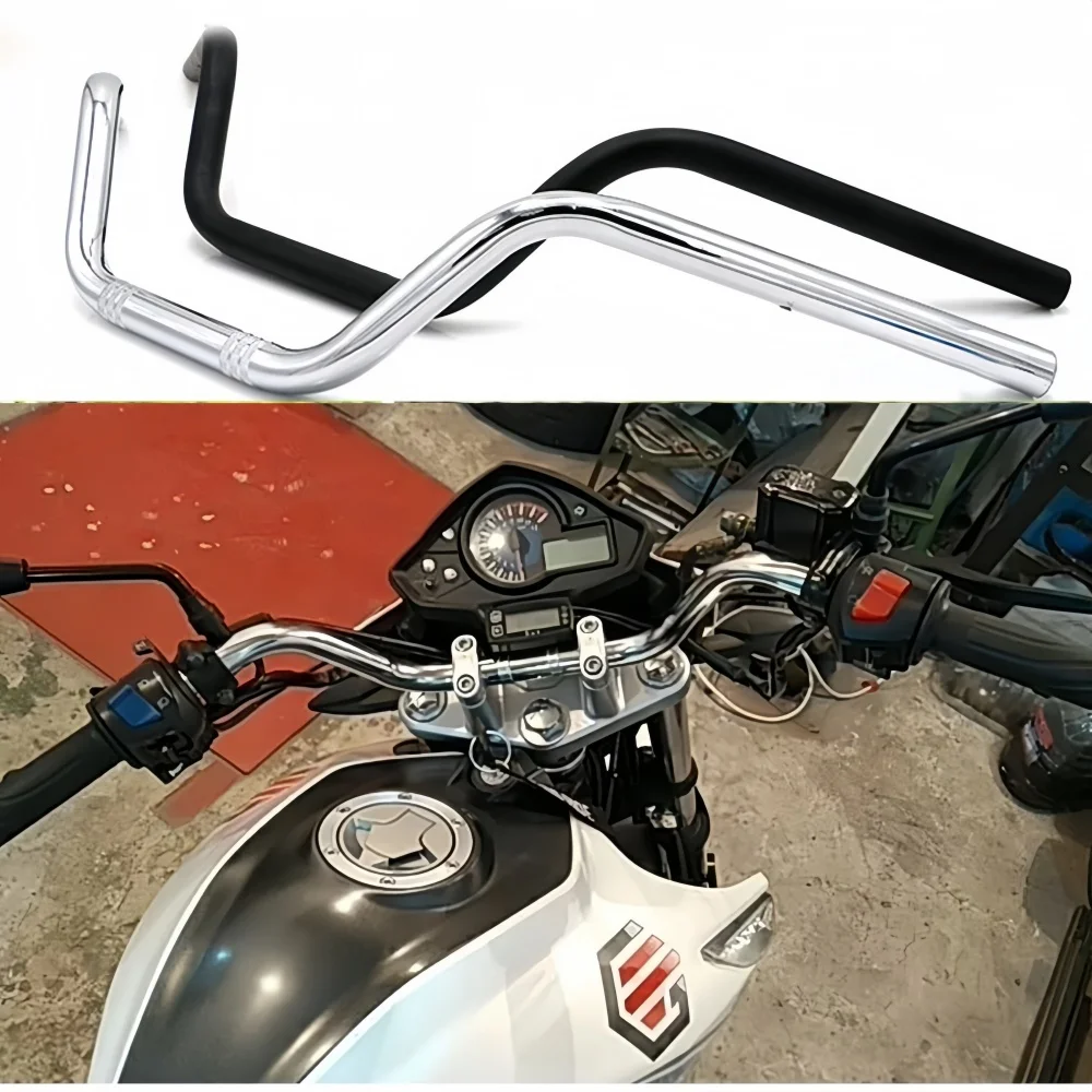Retro Motorcycle Handlebar 22mm Classical High-Rise Motorbike Handle Bar 7/8'' Steering Wheel for Honda Yamaha Kawasaki Suzuki