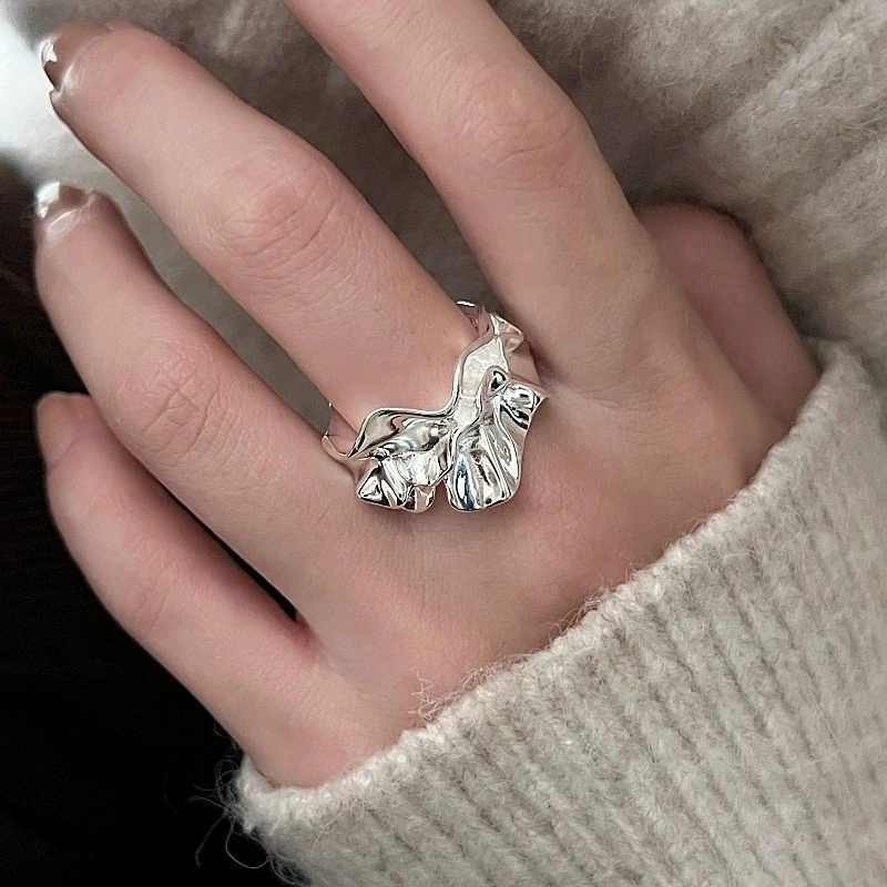 Irregular Ruffles Adjustable Open Finger Rings For Women Classic Fashion New Jewelry Gift Party Daily Wholesale кольцо