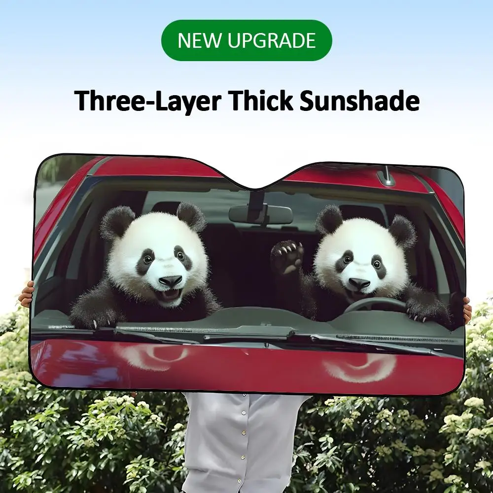 panda Sun Visor Retractable Car Sun Visor Car Windshield Sun Shade UV Protector Window Cover