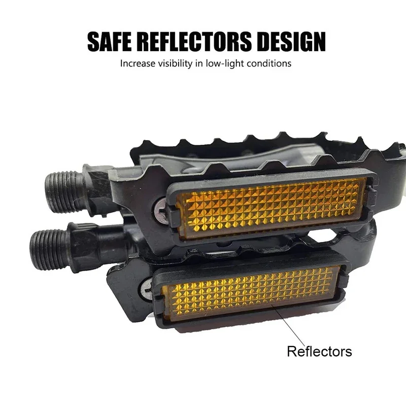 Aluminum Alloy Road Bicycle Pedals Antislip Reflective Lightweight Perfect for Mountain Bikes Essential Road Bicycle Accessories