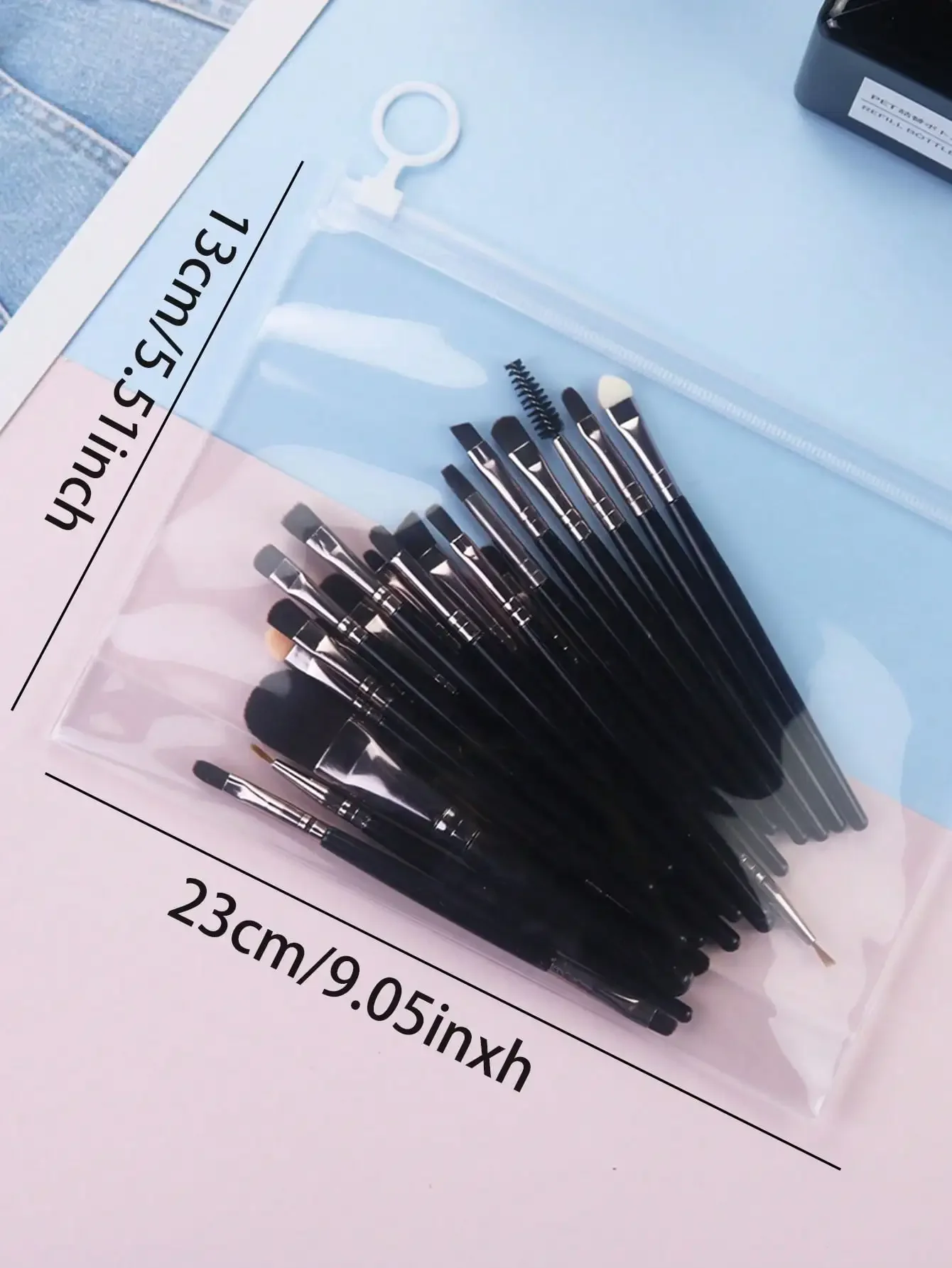 20pcs Frosted Waterproof Pull Tab Storage Bag Portable Transparent Zippered Travel Multifunctional Packaging Bag