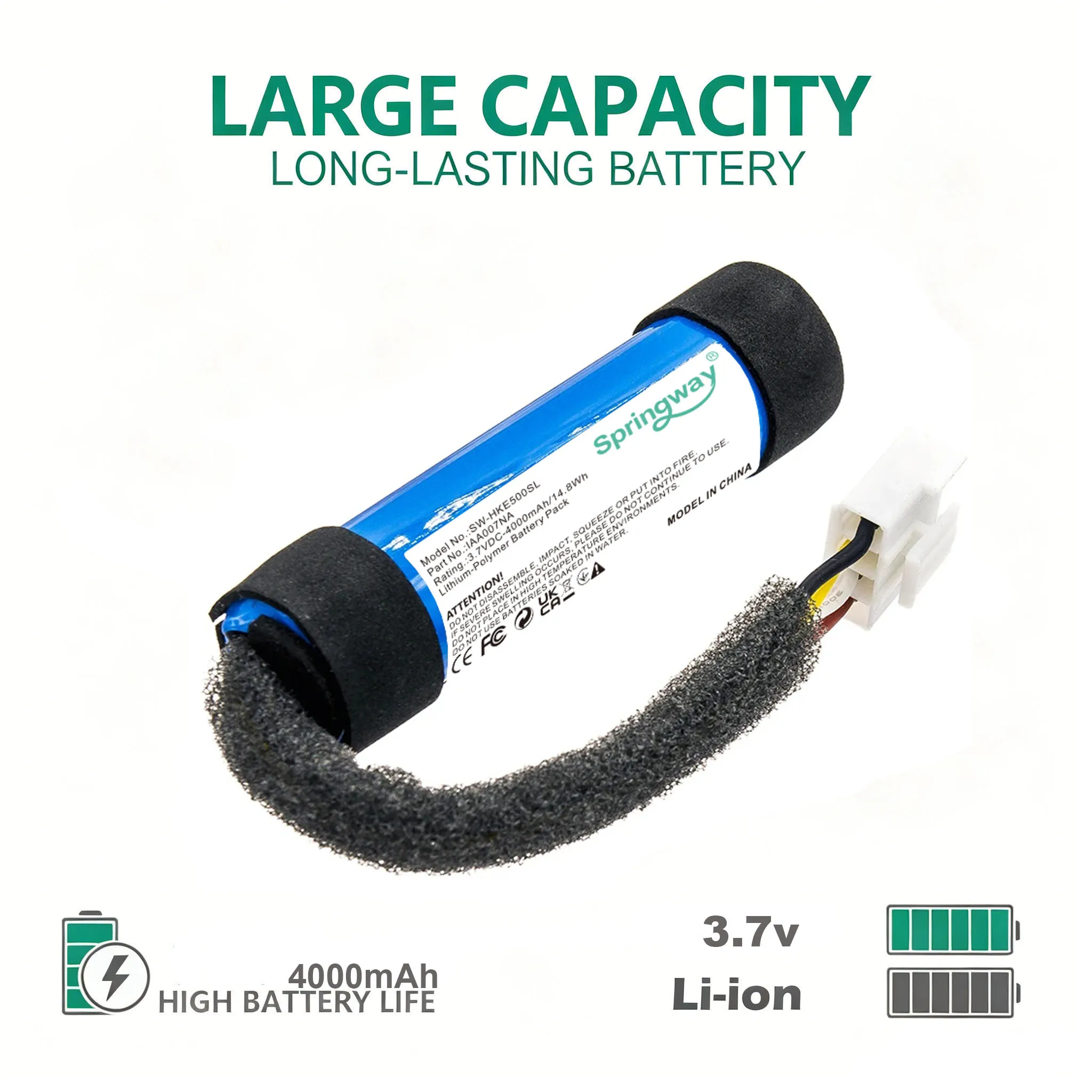 springway Replacement Battery for Harman/Kardon HKOS6BLKSG, HKOS6GRYSG, Onyx Studio 5 Onyx Studio 6 IAA007NA, ID997  4000mAh