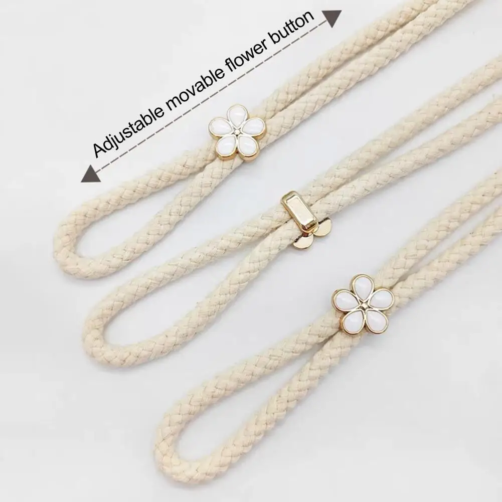 Adjustable Curtain Holders 2pcs Adjustable Curtain Tiebacks with Flower Slides Boho Charm Drapery Holders Decorative for Bedroom
