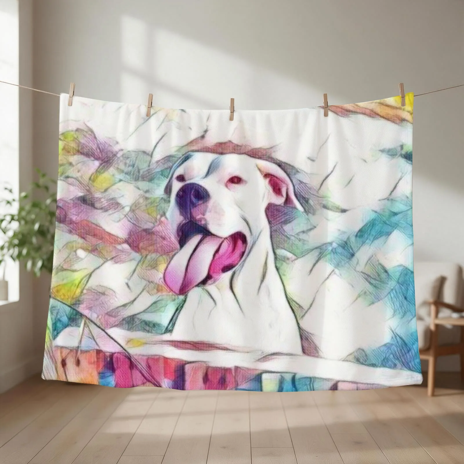 Stunning Dogo Argentino dog Throw Blanket Flannel warm winter Moving Giant Sofa Blankets
