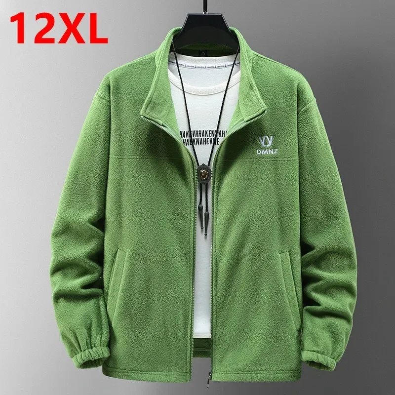 Autumn fleece Sweatshirts men's new double-sided fleece oversized fleece jacket 12xl 190kg 11XL zip up sweatshirt