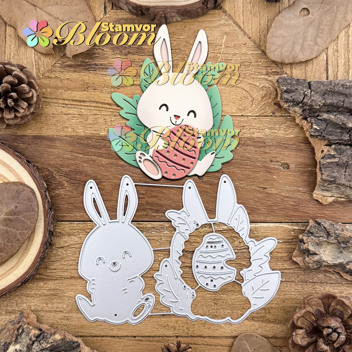 Original Lovely Layers Frühlings-Osterhase mit Ei Metall-Stanzformen für Scrapbooking Dekorative Prägung