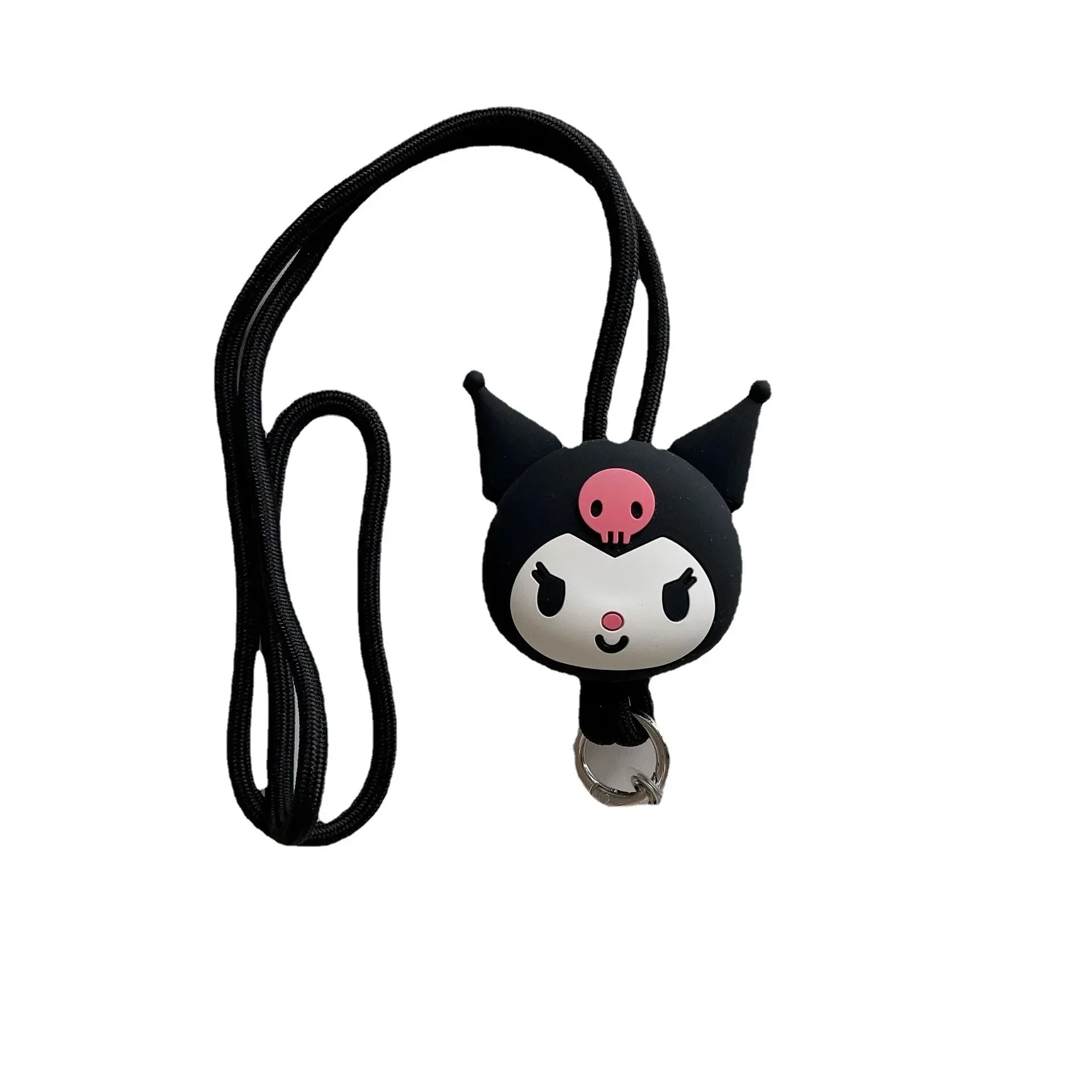 Lanière de coque de téléphone Sanurgente, figurine de dessin animé Kawaii Kuromi, ULen nylon de silicone, bandoulière anti-chute, accessoires créatifs doux, cadeaux