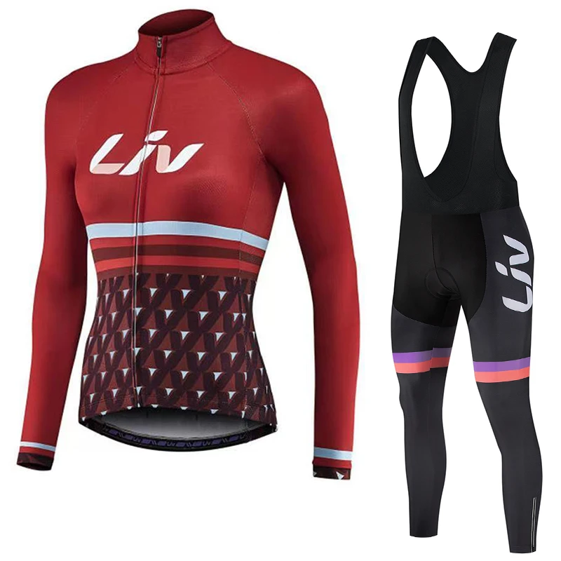 

LIV cycling jersey set women's cycling bib women's exclusive seat cushion autumn winter cycling sportswear set road cycling top