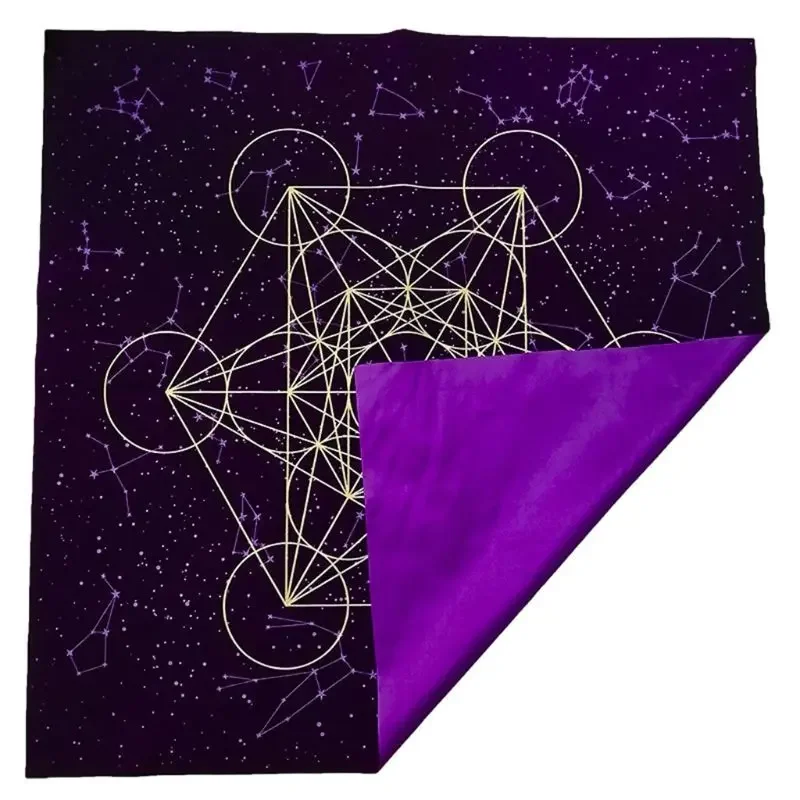 Tarot Card Tablecloth Metatrone Cub Crystal Astrology Divination Altar Cloth Board Game Tarot Card Mat