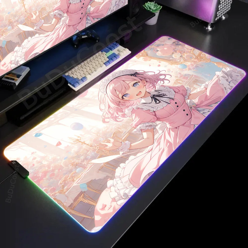 

Desktop game Anime maidservant AI Table mat High definition printing RGB Mouse Pad Desktop size Large game accessories mouse pad