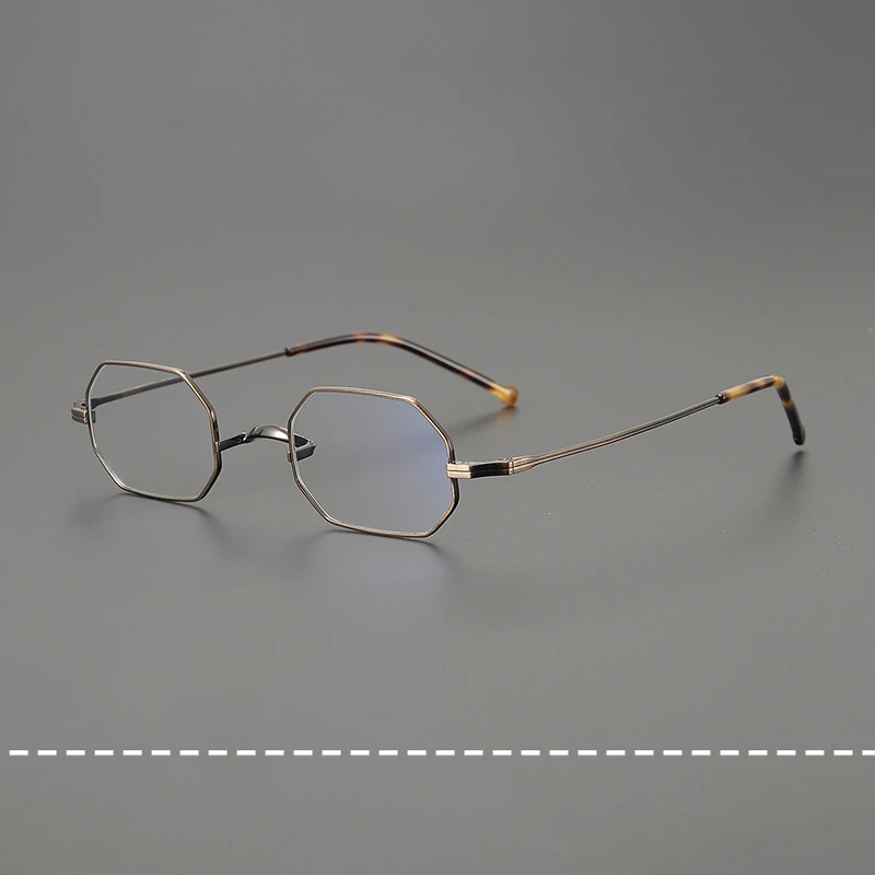 Handmade Prescription YSXY-004 Square Eyewear Irregular Ultra-light Pure Titanium Hipster Small Frame Glasses Anti-blue Light