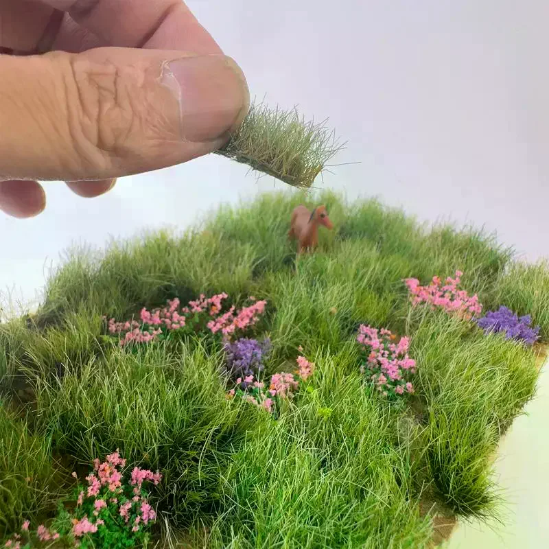 1.2CM Simulation Grass Lawn Model Grass Cluster Plant Vegetation Platform Decor DIY Sandtable/Railway/Garden Scenery 1BOX
