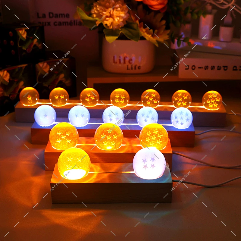 Dragon Ball Z Led Lights Glass Star Ball Display Base Stand 3D