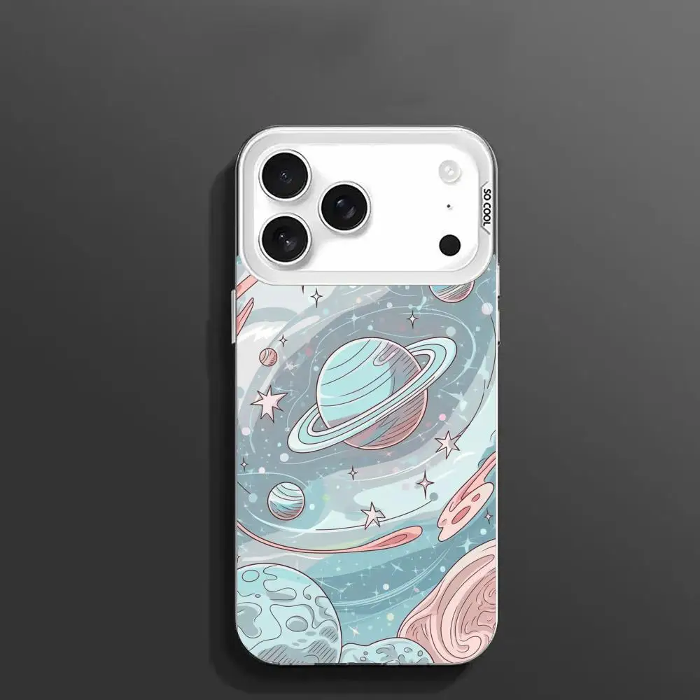 Чехол для телефона с рисунком синей планеты для iPhone 17, 16, 15, 14, 13, 12, 11 Pro/Max/Plus, противоударная задняя крышка с защитой от отпечатков пальцев