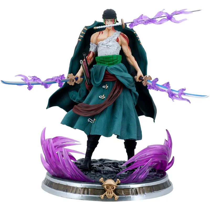 34CM Roronoa Zoro Collectible Figurine One Piece Anime Figure Manga Assemble Model Cartoon Doll Adult Children Kids Boy Toy Gift