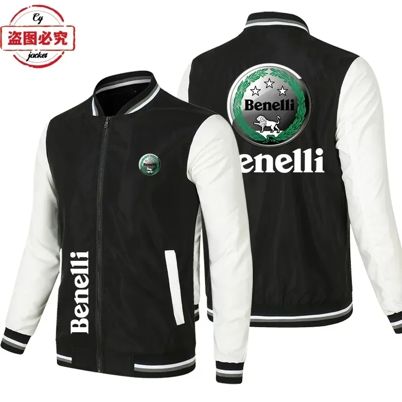 

Мотоциклетная куртка Benelli с логотипом, свободная мужская куртка с длинными рукавами, цветной топ, бейсбольная куртка Benelli, мотоциклетный костюм для верховой езды