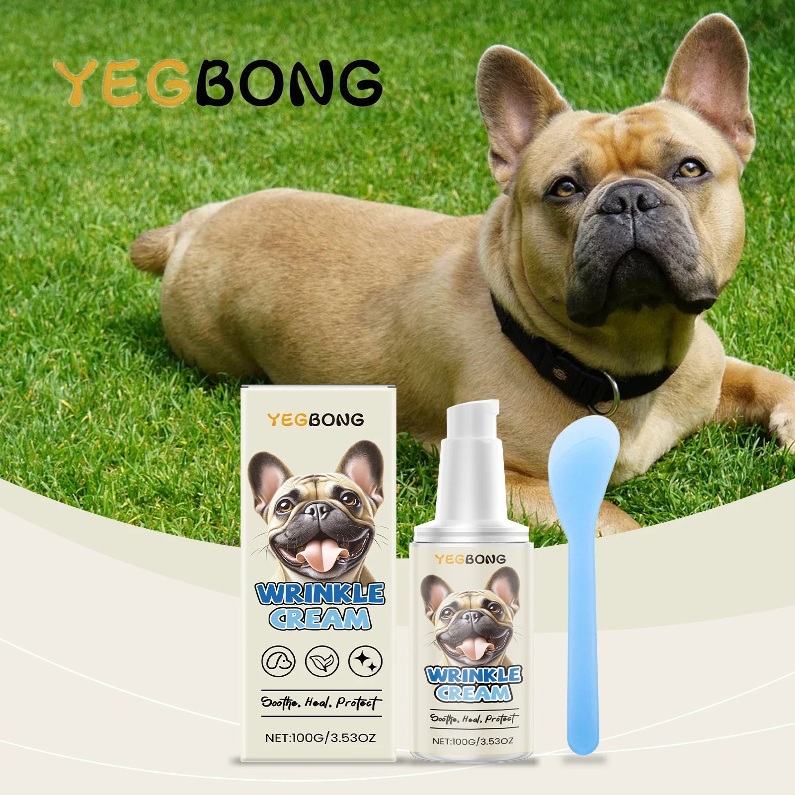 YEGBONG Hunde-Hautpflegecreme, feuchtigkeitsspendend, nährend, beruhigend, gegen Juckreiz, glatter Mantel, Tierarzt, empfohlen für alle Rassen, empfindliche Haut