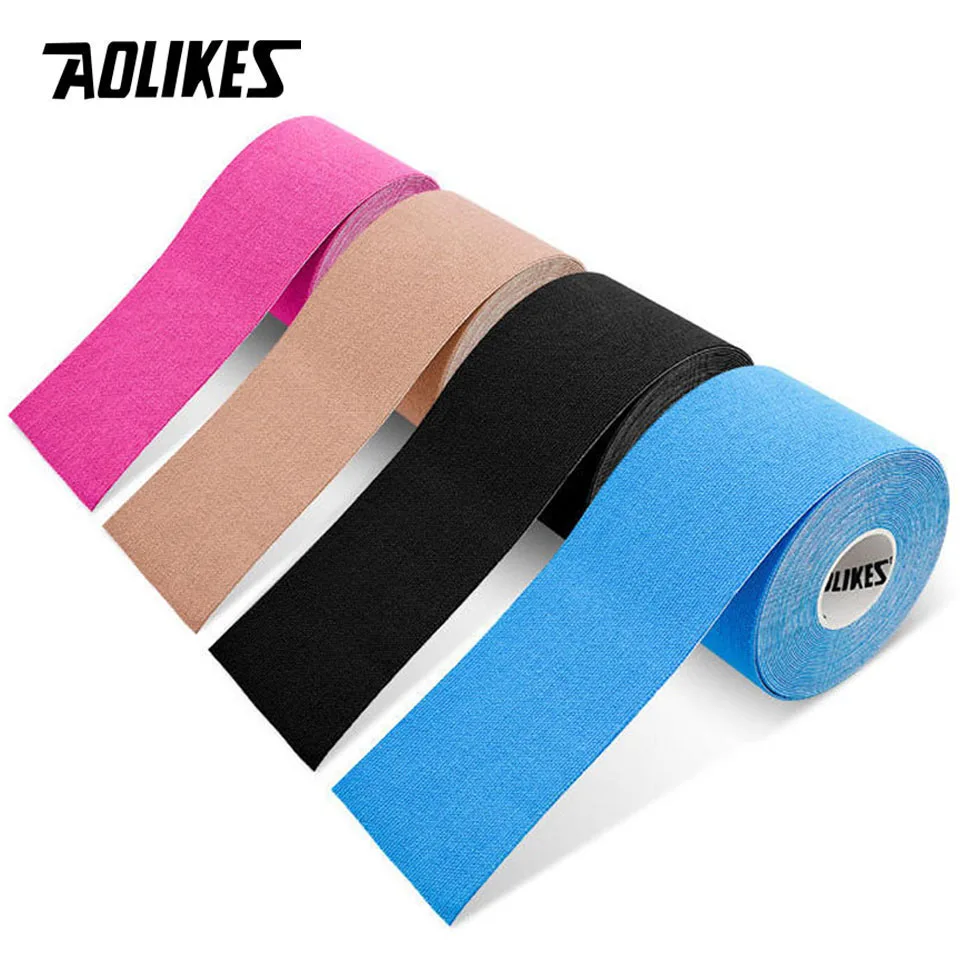 AOLIKES 5cm*5m Sports Waterproof Kinesiology Tape Stickers Athletic Bandage Muscle Recovery Protector Strapping Pain Relief Gym